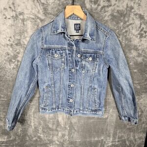 GAP Womens Denim Jean Jacket Size XS Blue Medium Wash Trucker Classic
